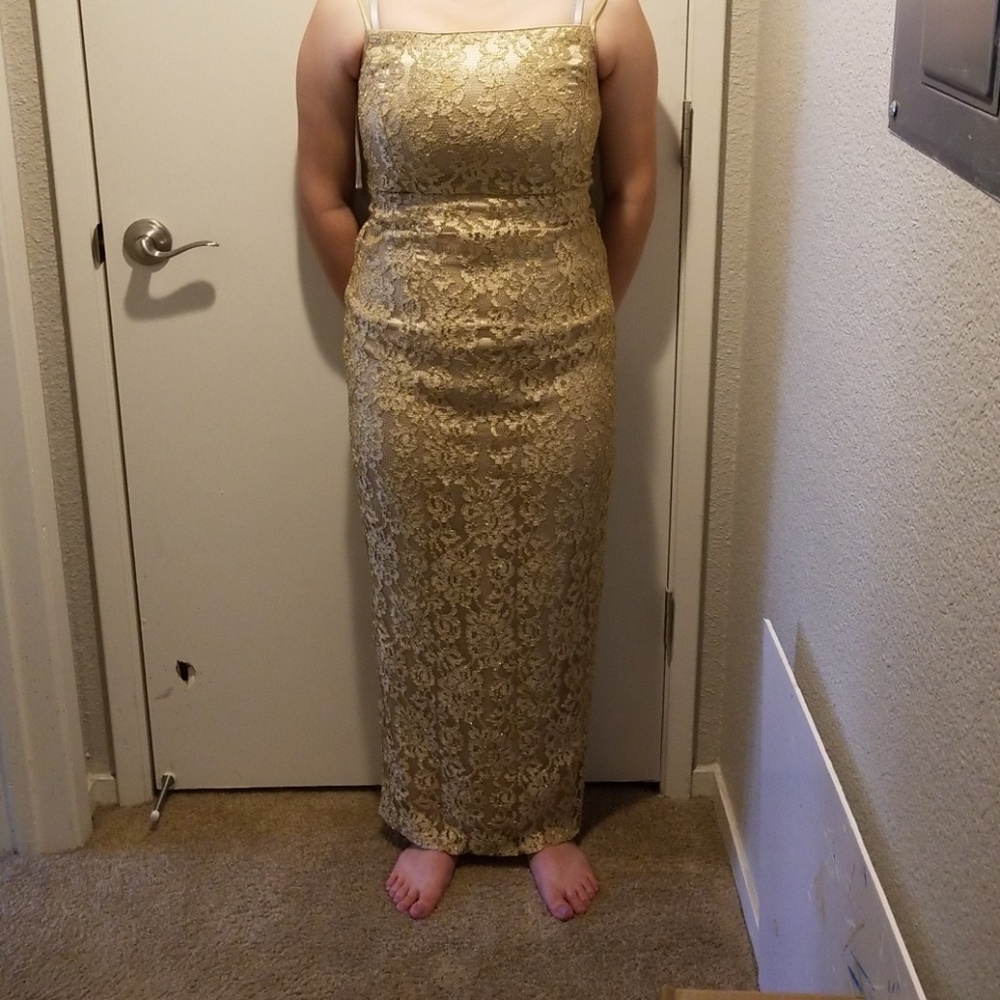 Gold prom dress